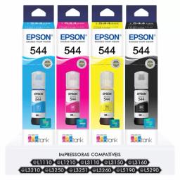Kit Tintas Originais Epson T544 P/ Impressoras L1110 L1210 L3110 L3150 L3160 L3210 L3250 L3251 L3260 L5190 L5290