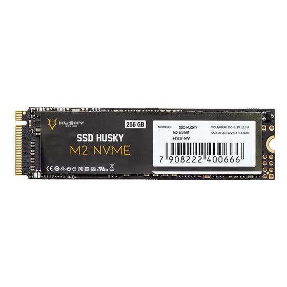 SSD 256 GB Husky Gaming, M.2 NVMe, Leitura: 1800MB/s e Gravação: 1300MB/s - HGML003